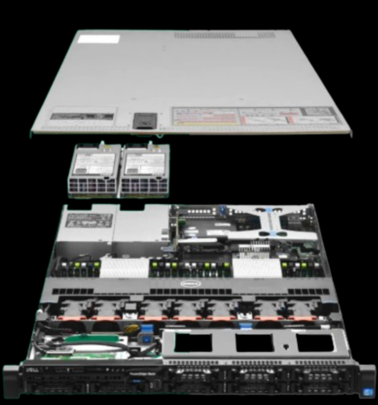 Exploded view of a server